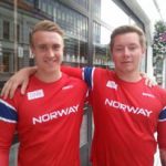 Norges to deltakere i slegge. Markus Villanger (t.v.), og Evald Osnes Devik.