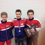 800 m seire. Marius Fauskanger (t.v.) vant 15-årsklassen, Ole Lyngbø (midten) vant 14-årsklassen, og Daniel Einarsen (t.h.) gikk til topps i 16-årsklassen.