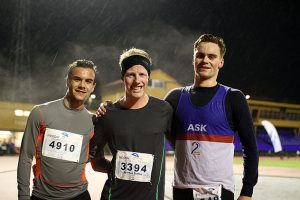 De tre beste på mennenes 5-km: Halldor Espe, Andreas Bratlie og Sigve Innselset. (Foto: kondis.no)
